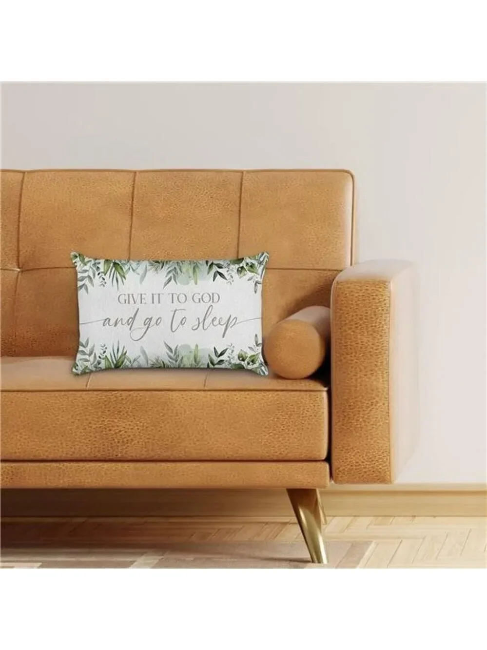 Give It to God and Go to Sleep Pillow Cover 12x20 Eucalyptus Christian Home Deco